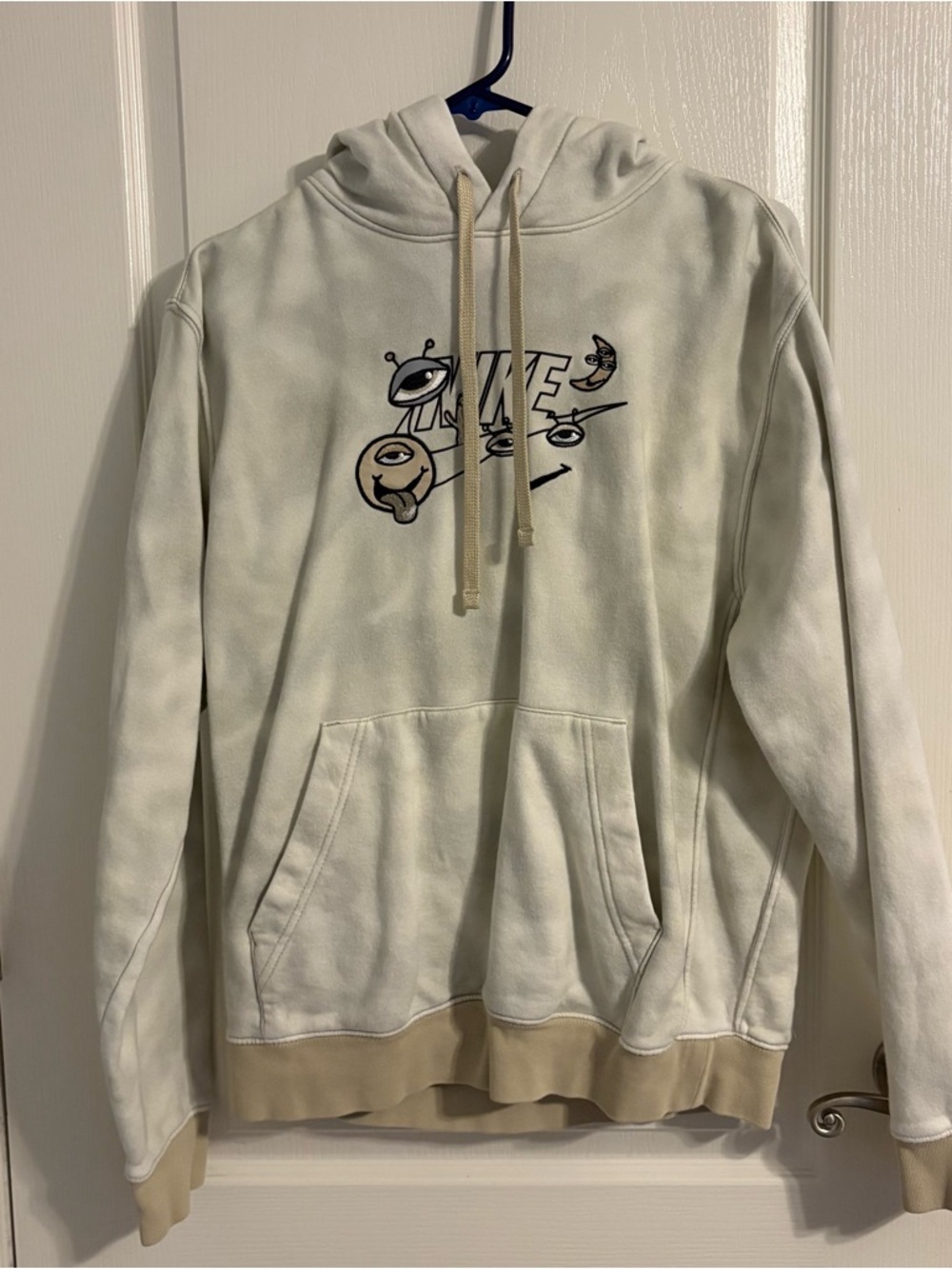 Nike Cream Graphic Crewneck Hoodie with Tan Trim